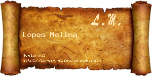 Lopos Melina névjegykártya
